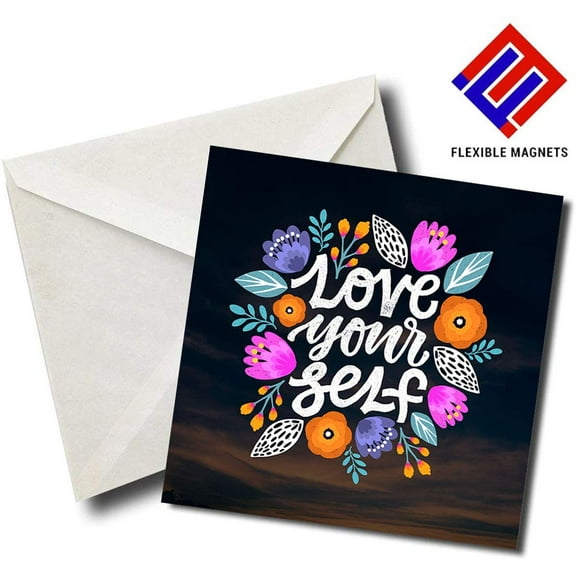 Love Yourself - Quote Magnet for refrigerator. Great Gift! By Flexible Magnets