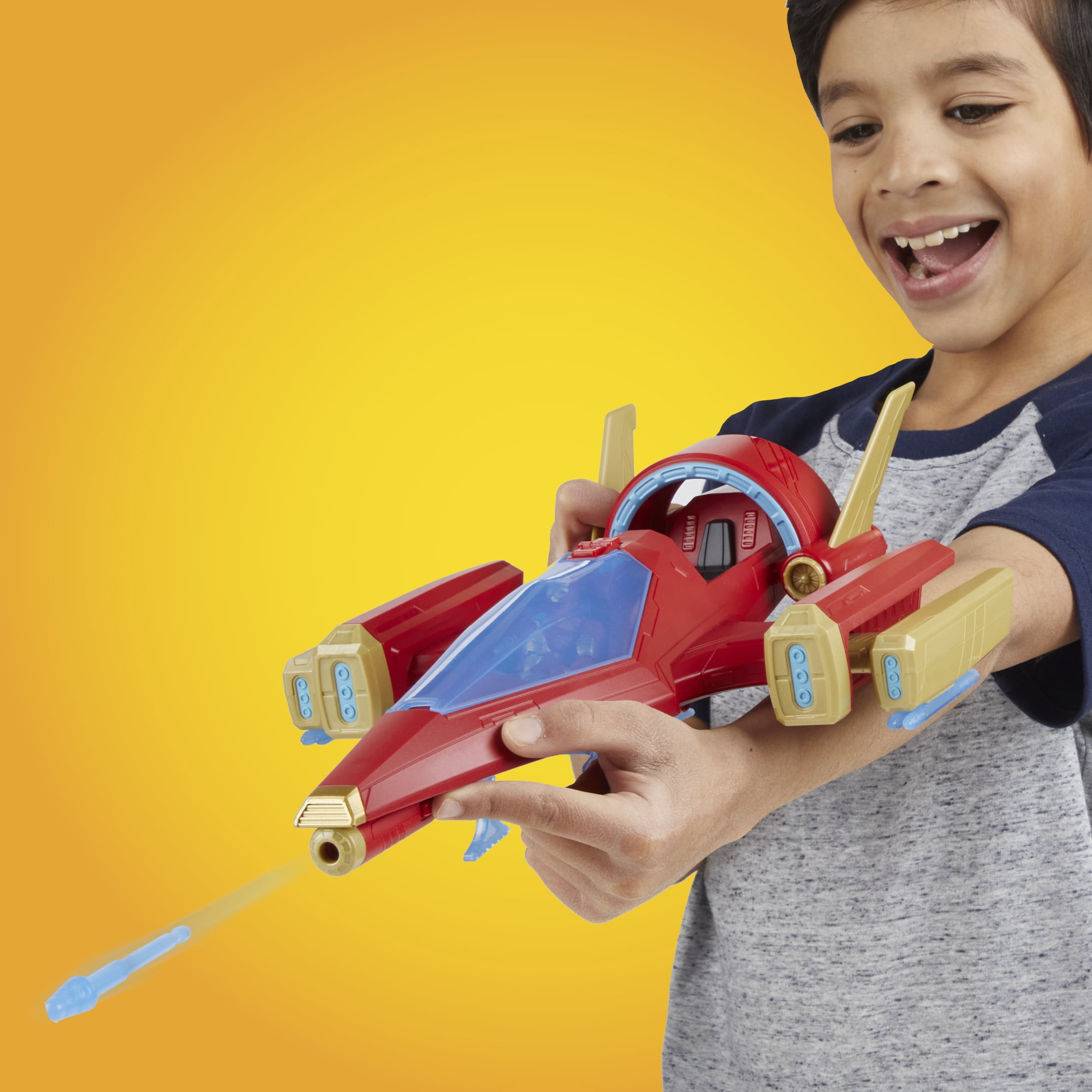 Avengers Epic Hero Series Iron Man Repulsor Blast Battle Jet Action Figure & Vehicle (4")
