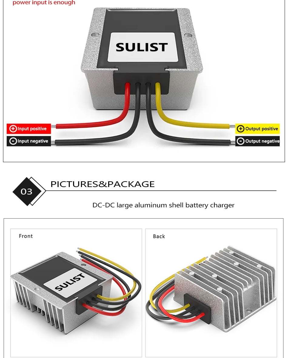 9-35V to 12.6V 5A 12V Lithium Battery Charger Dual Battery System Boost Step-down DC Lead Acid Battery Charger