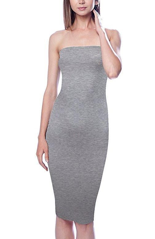 DNA Couture Womens Basic Strapless Bodycon Mini Tube Dress