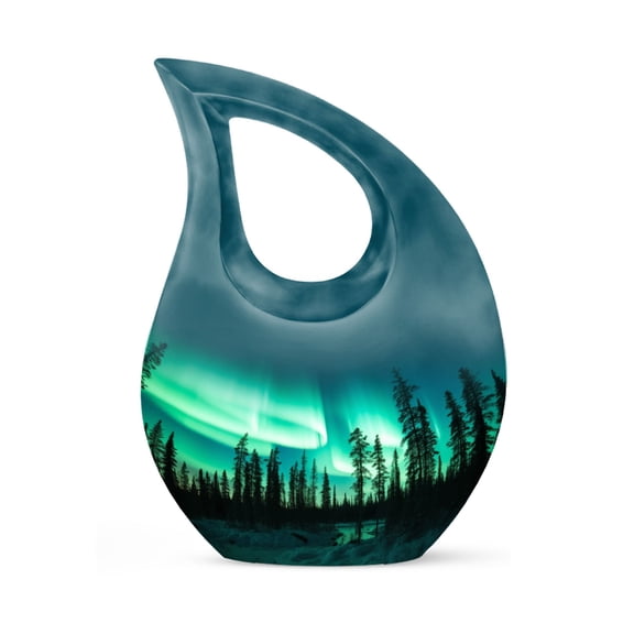 Northern Lights Waltzing Over Urn - Urn For Ashes Adult - Urns For Human Ashes Adult Female - Small Urns For Ashes - Burial Urns For Adult Human Ashes, (Size - 4inch, 1Pcs)