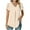Beige, variant on Fesfesfes Woman Shirts Women's Casual Sleeve Tops V-Neck Short Sleeve T- Cute Solid Summer Loose Blouses Tops Short Sleeve Tops XL(US:10)
