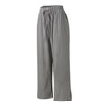 thumbnail image 6 of CHWGFWL Lightweight Summer Pants Women's Women's Loose Casual Drawstring High Waist Pants Solid Color Straight Slit Trousers Women's Vacation Outfits Bottoms for Women's Trendy (Gray ,M), 6 of 6