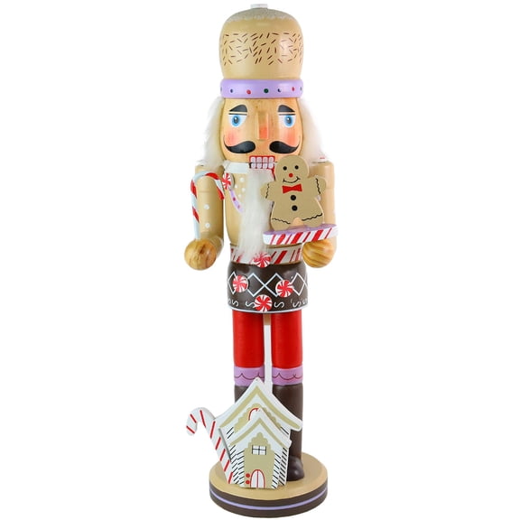Ornativity Gingerbread Chef Nutcracker Figure – Multi-Colored Wooden Gingerbread Christmas Decor
