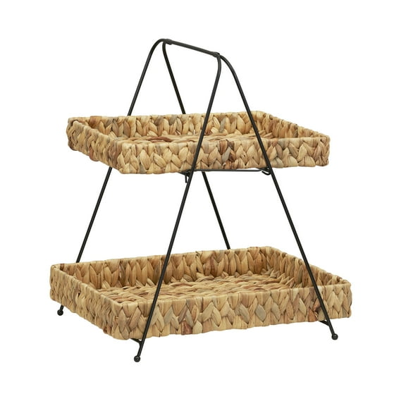 Household Essentials Geometric Tray Tower with 2 Baskets