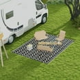 thumbnail image 2 of GVN Floor Rug,Indoor Door Mat,Reversible Outdoor Rug Carpet RV Camping Rugs with Carry Bag, 9' x 12', Black & White Clover, 2 of 10