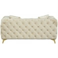 thumbnail image 3 of Meridian Furniture Kingdom Cream Velvet Loveseat, 3 of 7