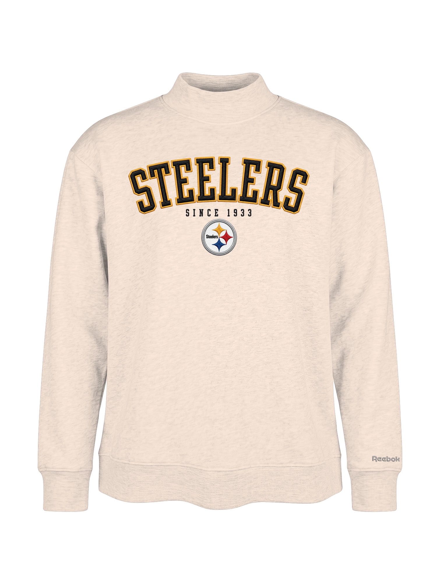 Pittsburgh Steelers Reebok Womens Oat Mock Neck Oversized Tunic Sweatshirt