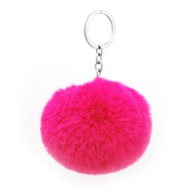 Qarigey LLavero de pompón de felpa a la moda para el hogar, llavero de coche, colgante portátil, monedero, pompón, llaveros con borlas, Ropa, zapatos y accesorios Miscelánea rojo rosa oscuro Qarigey AP014094-05