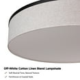 thumbnail image 3 of 20" Farmhouse Chandelier Light Fixture with Integrated LED Fabric Drum Pendant Light Modern Lighting Ceiling Hanging for Dining Room Kitchen Bedroom Black, 3 of 10
