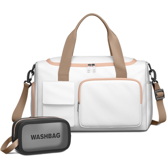 Women Men Gym Bag,Pug and Footprint Small Duffle Bag Spend the Night Bags for Women with Shoes Compartment Washbag,Detachable Shoulder Strap,19.7x8.3x11 Inches