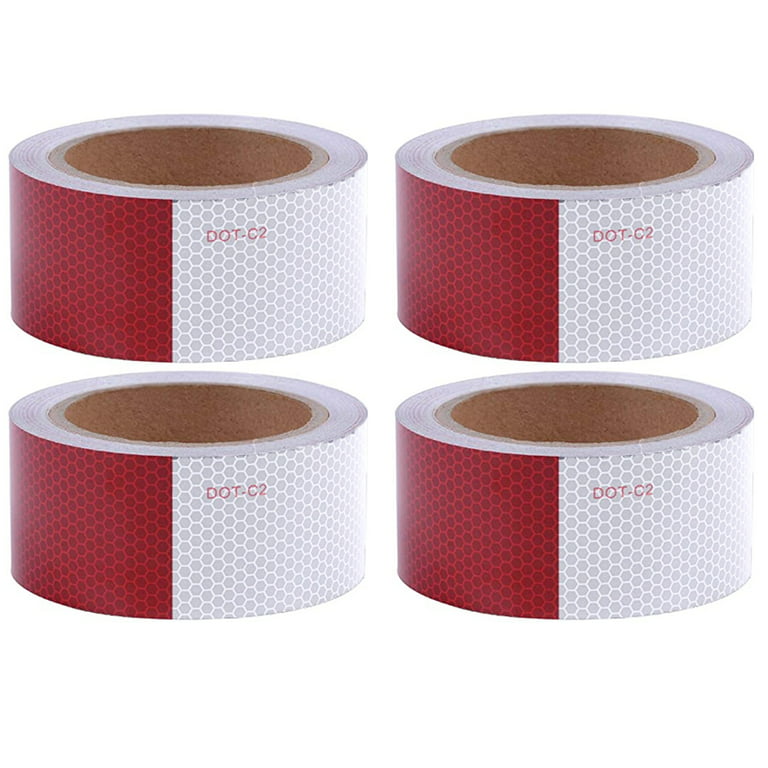 4 Rolls Reflective Tape Dot Conspicuity 2 X 10ft Red White Visibility  Adhesive