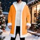 thumbnail image 5 of Ceisia Women's Christmas Solid Color Hooded Cardigan Long Sleeve Gift Wool Collar Sweatshirt Coat with Pockets, 5 of 8