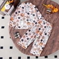 thumbnail image 6 of Tfken Halloween Girls Pajama Sets 2 Piece Sleepwear Nightwear Festival Pumpkin Print Pajamas Shirts With Pants Set Homewear Long Sleeve Autumn Teen Comfortable Loungewear Outfit Size 3-4 Years Pink, 6 of 6