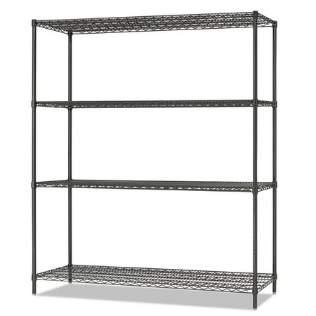 

Alera ALESW206018BA All-Purpose Wire Shelving Starter Kit 4-Shelf 60 X 18 X 72 Black Anthracite+