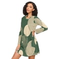 thumbnail image 3 of FORMRS Womens Long Sleeve Nightgowns Crew Neck Sleep Shirt Soft Pajamas Sizes S-3XL, Beige Abstract, 3 of 8
