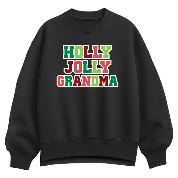 Instant Message - Holly Jolly Grandma Oversized Fleece Crew Sweatshirt
