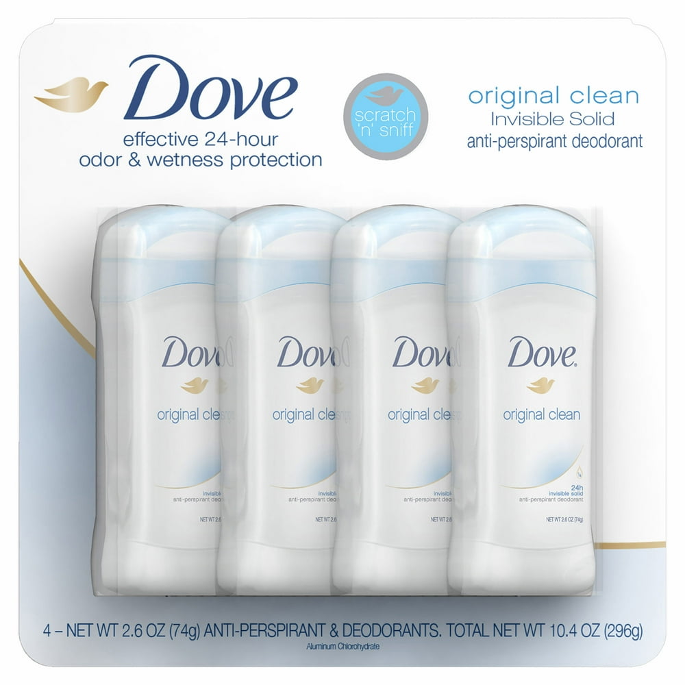 Product of Dove Original Clean Antiperspirant Deodorant, 4 pk./2.6 oz