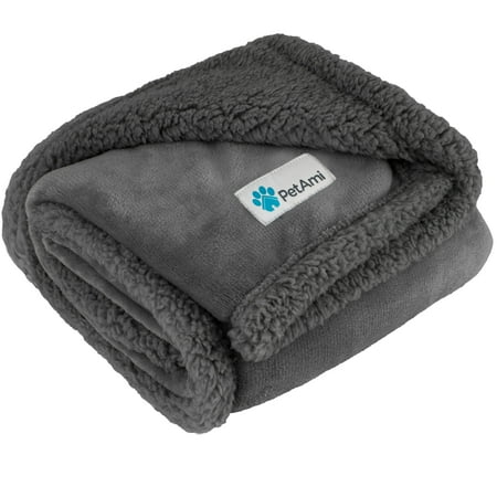 UPC: 0819594020840 | PetAmi Waterproof Dog Blanket For Small Medium Dog  Pet Puppy Blanket Couch Cover Protection  Sherpa Fleece Cat Blanket Couch Sofa Bed Furniture Protector Reversible Soft Washable 29×40 Grey Grey