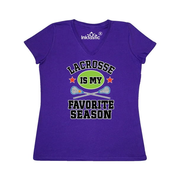 INKtastic Lacrosse Is My Favorite Season Women's VNeck TShirt