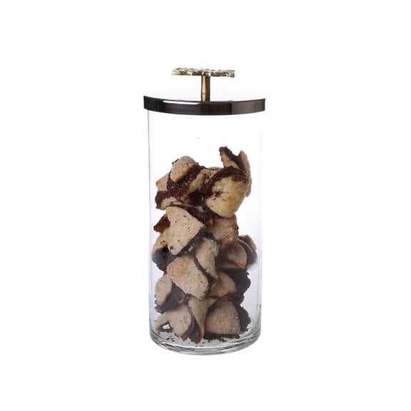 Classic Touch TMJG61 4in D X 8.25in H. Stainless Steel Crumpled Bowl with Mosaic Base