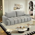 thumbnail image 5 of TICOZE 90.2" King Size 3-in-1 Convertible Sleeper Sofa Bed, Modern Light Grey Teddy Fabric 4-Seater Couch with Storage Chaise and Casters for Living Room, Office and Apartment, 5 of 10