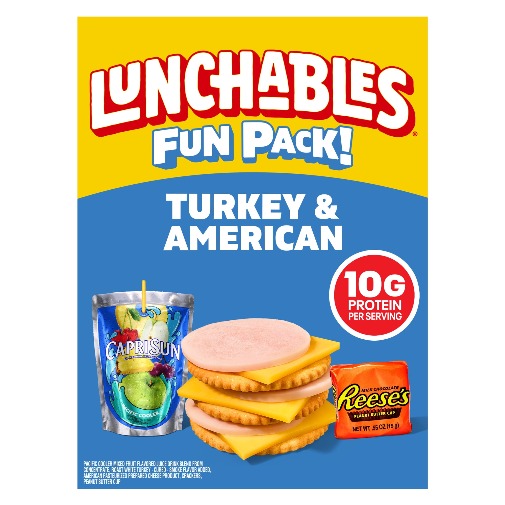 Lunchables Turkey & American with Capri Sun Pacific Cooler & Reese's Peanut Butter Cup Fun Pack, 2.9 oz & 6 fl oz Package