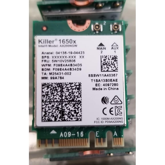 Killer Series for Intel AX1650x Gaming WiFi 6 Upgrade Adapter | M.2 WiFi Card for PCs | 2.4 Gbps WiFi | Bluetooth 5.2 Compatible | Works with Intel, AMD, Windows 10 and Newer, Linux