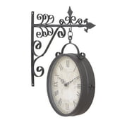 Metal Outdoor Double Clock Very Useful Decor
