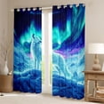 thumbnail image 2 of jejeloiu Safari Animal Wolf Blackout Curtains Set of 2 (52x84 Each),Galaxy Starry Sky Window Curtains For Boys Kids, 2 of 6