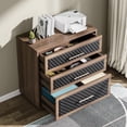 thumbnail image 2 of Tribesigns 3-Drawer File Cabinet, Modern Lateral Cabinet with PU Leather & Gold Handles, 2 of 7