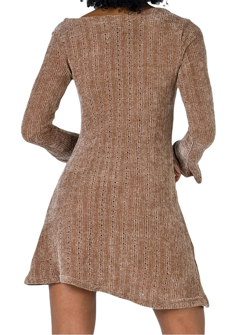 Seyurigaoka Women 2000s Vintage Mini Dress Solid Color Long Sleeve  Off-shoulder Party Bodycon Short Dress for Beach Club Streetwear -  Walmart.com