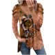 thumbnail image 1 of Top de camiseta informal con estampado de flores rosas y cremallera con cuello en V a la moda para mujer Fridja  hj4455, 1 of 5