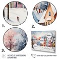 thumbnail image 3 of Designart "Multicolor Winter Cityscape IV" Landscapes Framed Wall Art Decor - Traditional Colorful Winter Landscape Hallway Framed Wall Art Decor, 3 of 6