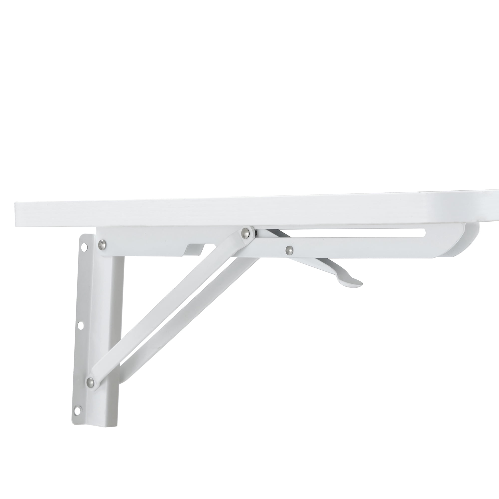 Wall Mounted Folding Table, Floating Desk for Laundry Room, Fold Down Table for Small Space, Foldable Wall Desk for Kitchen, Bathroom, Bedroom, White