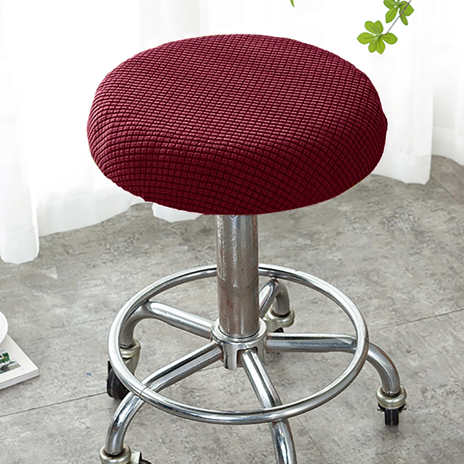 DONGPAI Round Bar Stool Cover Washable Stool Cushion Slipcover Elastic