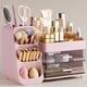 thumbnail image 1 of Organizador de maquillaje HBlife con soporte para brochas, plástico rosa, 1 of 6