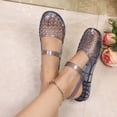 thumbnail image 5 of QWKLEAJ Women Jelly Mary Jane Sandals, Closed Round Toe Slingback Slip On Flat Slides, Waterproof Non Slip Slippers for Beach Shower Pool Household & Summer Daily Travel Wear Navy 6, 5 of 6