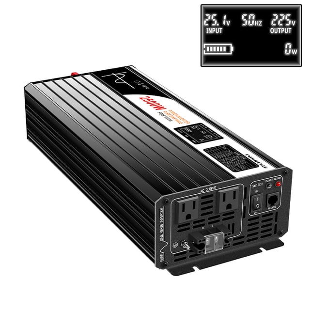 CNSWIPOWER Convertidor inversor de Corriente para coche 2500W 24V 110V
