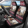 thumbnail image 2 of XYZCANDO Automotive Seat Protector Cover 2 pcs Car Seat Covers Car Front Seat Covers Interior Decor Breathable Truck SUV, Horse Pattern, 2 of 10