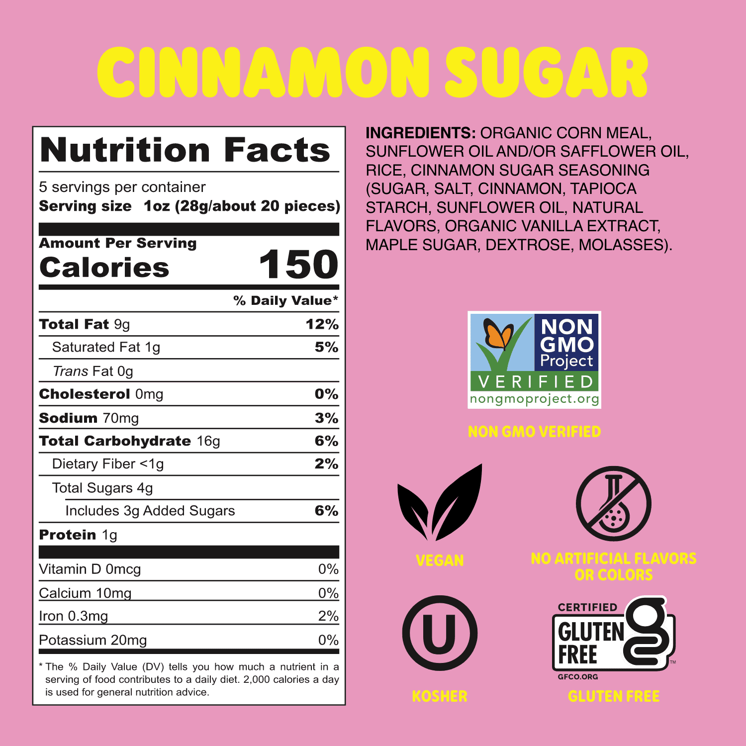 (3 pack) Good Eat'n Cinnamon Sugar Puffs, Baked Non-GMO Corn Snack, Gluten-Free, Vegan, 5oz
