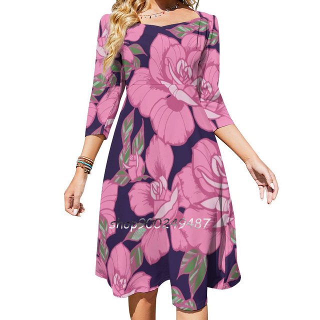 Vestidos de fiesta de noche con rosas rosas, vestido sexy midi para mujer, vestido dulce de una pieza, tatuaje de rosas coreanas, acebo astral, vector rosa