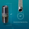 thumbnail image 2 of Supply Giant 1" x 4", Steel Pipe, pre cut Industrial Pipe, Threaded Pipe Nipples and Fittings, Build Vintage DIY Furniture, Galvanized (Pack Of 10), 2 of 2
