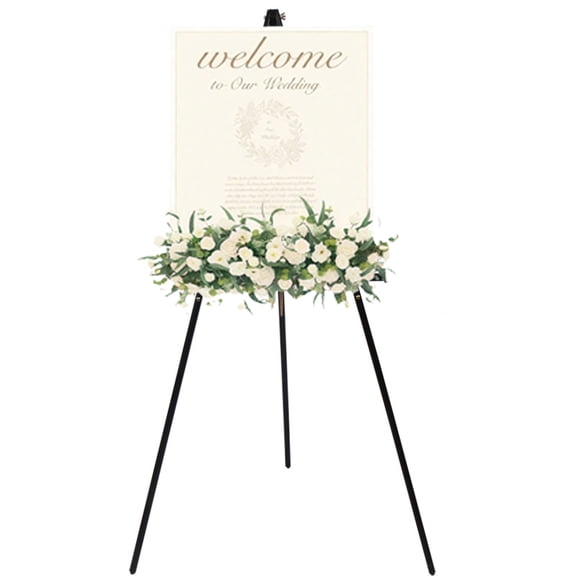 64 Inch Wooden Easel Stand - Adjustable A-Frame Tripod Display Easel for Painting, Drawing, Photo & Signage, Lightweight Wedding Sign Holder Supports up to 40 Inch Canvas (Black)