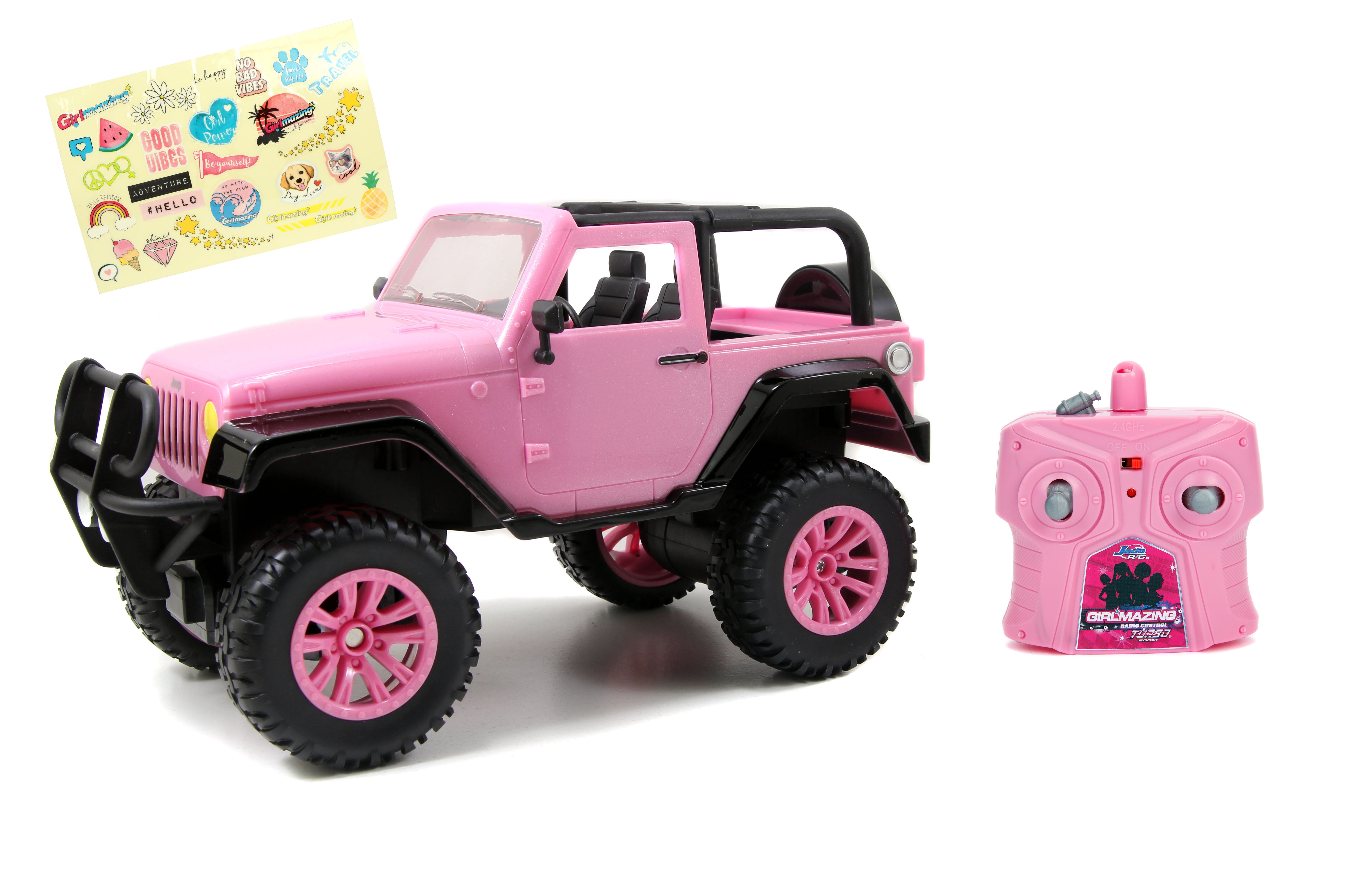 1 Black & Camo 16 Scale Remote Control Jada Toys Girlmazing Jeep Wrangler RC Car 