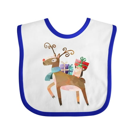

Inktastic Cute Christmas Animals with Gifts Gift Baby Boy or Baby Girl Bib