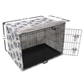thumbnail image 6 of Floral Dog Crate Cover, Top View of High Detailed Flower Silhouettes, Easy to Use Pet Kennel Cover Small Dogs Puppies Kittens, 7 Sizes, White Ceil Blue Indigo, by Ambesonne, 6 of 6