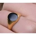 thumbnail image 4 of Black Onyx Gemstone Ring, Oval Shape Gemstone Ring, Copper / Gold Plated Ring, 925 Sterling Silver Ring, Men's Signet Ring, Gift For Her****, 4 of 5