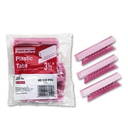 Pendaflex 43-1/2-PIN Hanging File Folder Tabs- 1/3 Tab- 3 1/2 in- Pink Tab/White Insert- 25/Pack