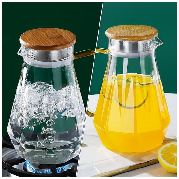 GOOHOCHY Beverage Pitcher with Anti-drip Spout and Wide Mouth Easy to Clean
